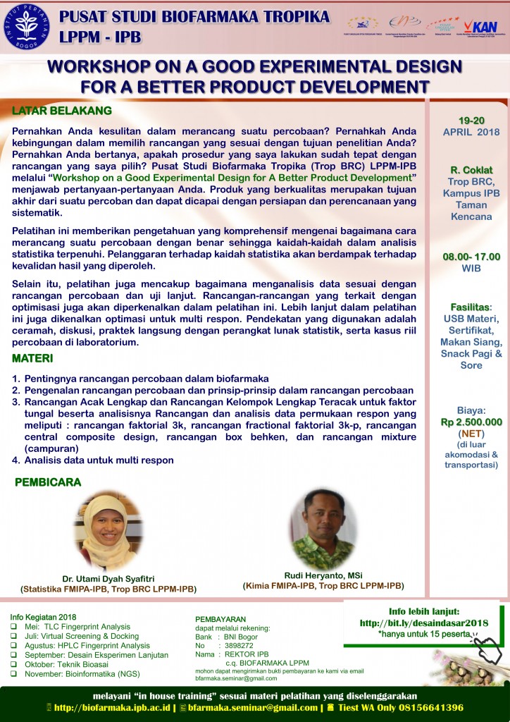 Flyer Workshop on A Good Experimental Design for a Better Produc