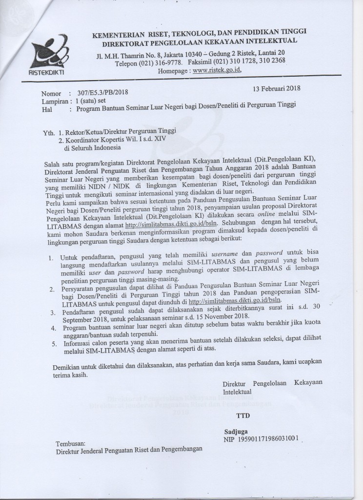 Program Bantuan Seminar Luar Negeri
