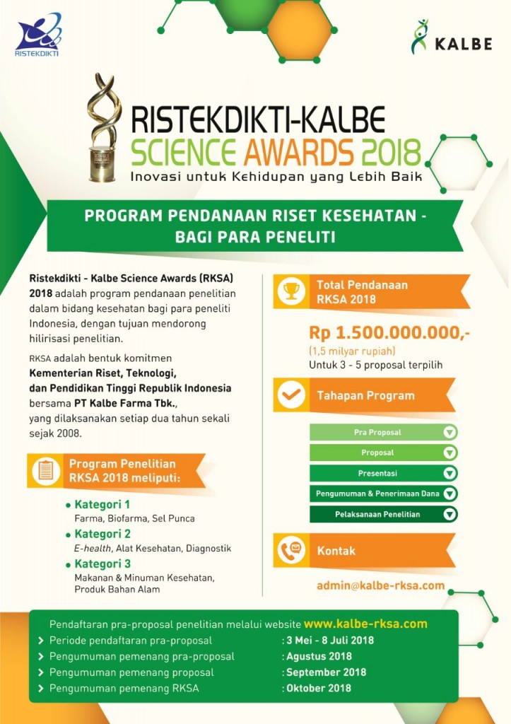 Penelitian-Ristekdikti-Kalbe Science Awards 2018