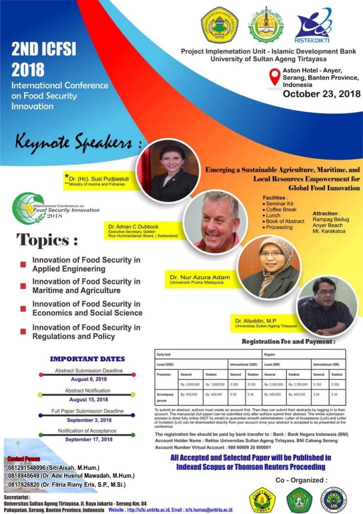 International Conference on Food Security Innovation (ICFSI)-Untirta