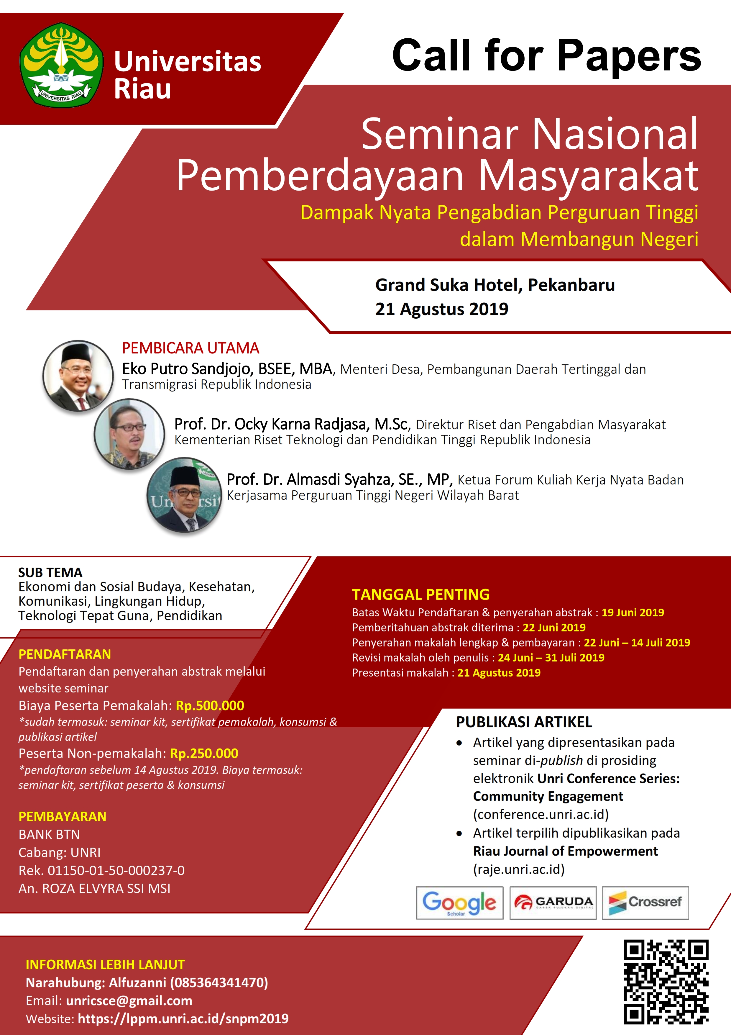 Seminar Nasional Pemberdayaan Masyarakat Univ Riau